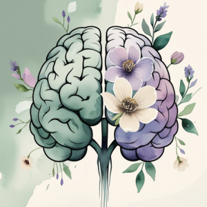 Two hemisphere of the brain following trauma and healing